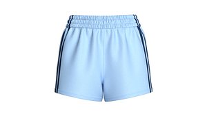 3D Girls Sky-Blue With Navy Side Stripes Shorts model