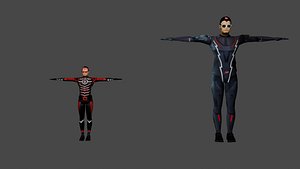 2 0 CHITTI  AND 3 0 KUTTI ROBOT RIGGED 3D model