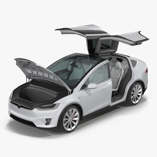 3d tesla x rigged modeled model