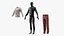 Mens Pajama Set with Reindeer Print Red Black White
