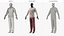 Mens Pajama Set with Reindeer Print Red Black White