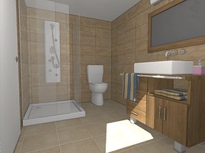 bathroom polys shower 3d max