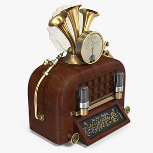 steampunk vintage radio 3D model