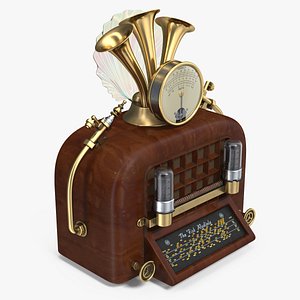 Steampunk Vintage Radio 3D Model