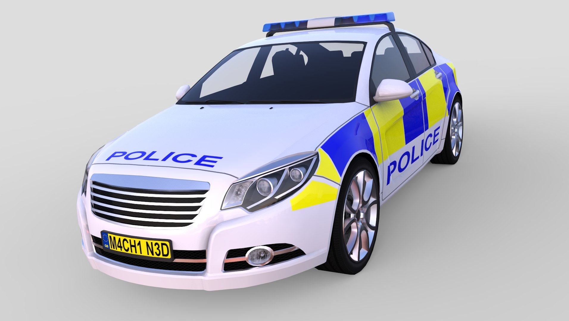 3d model generic police car majestic