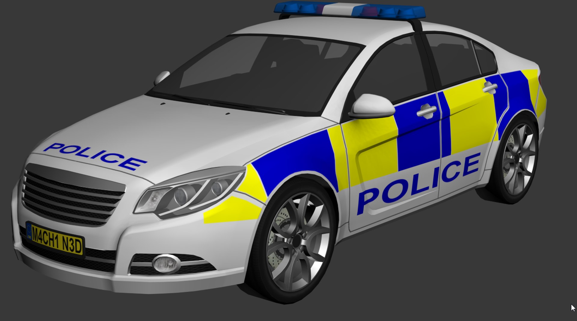 3d model generic police car majestic