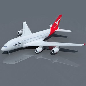 Airbus A380 Qantas 3D Model
