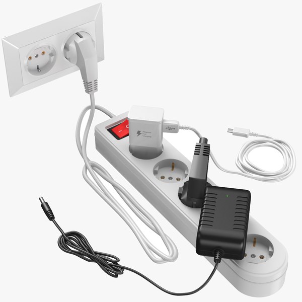 3D model Power Strip With Plugs
