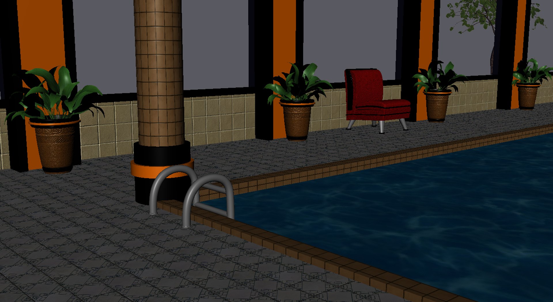 3d Model Pool Interior Swimming