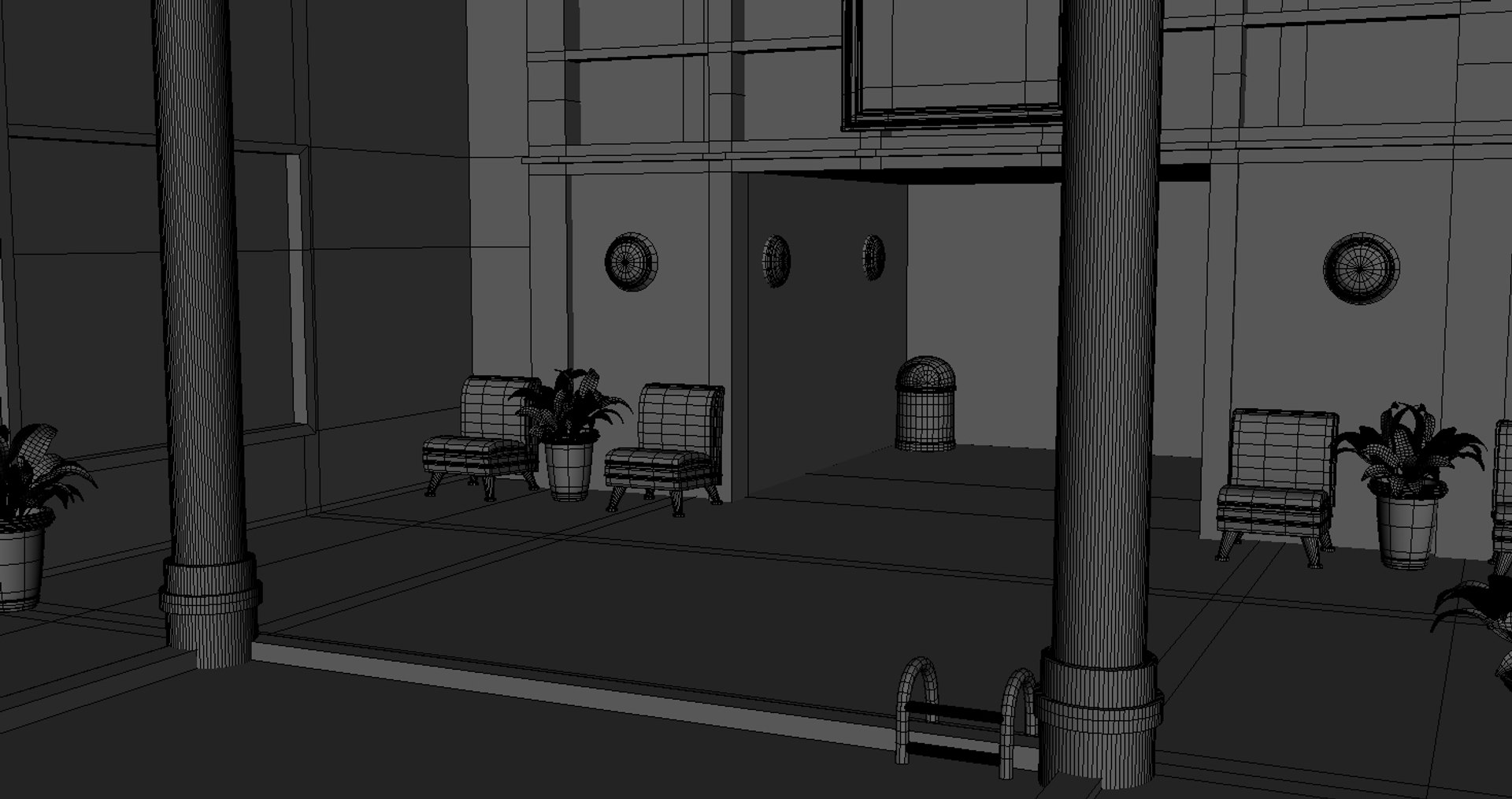 3d Model Pool Interior Swimming
