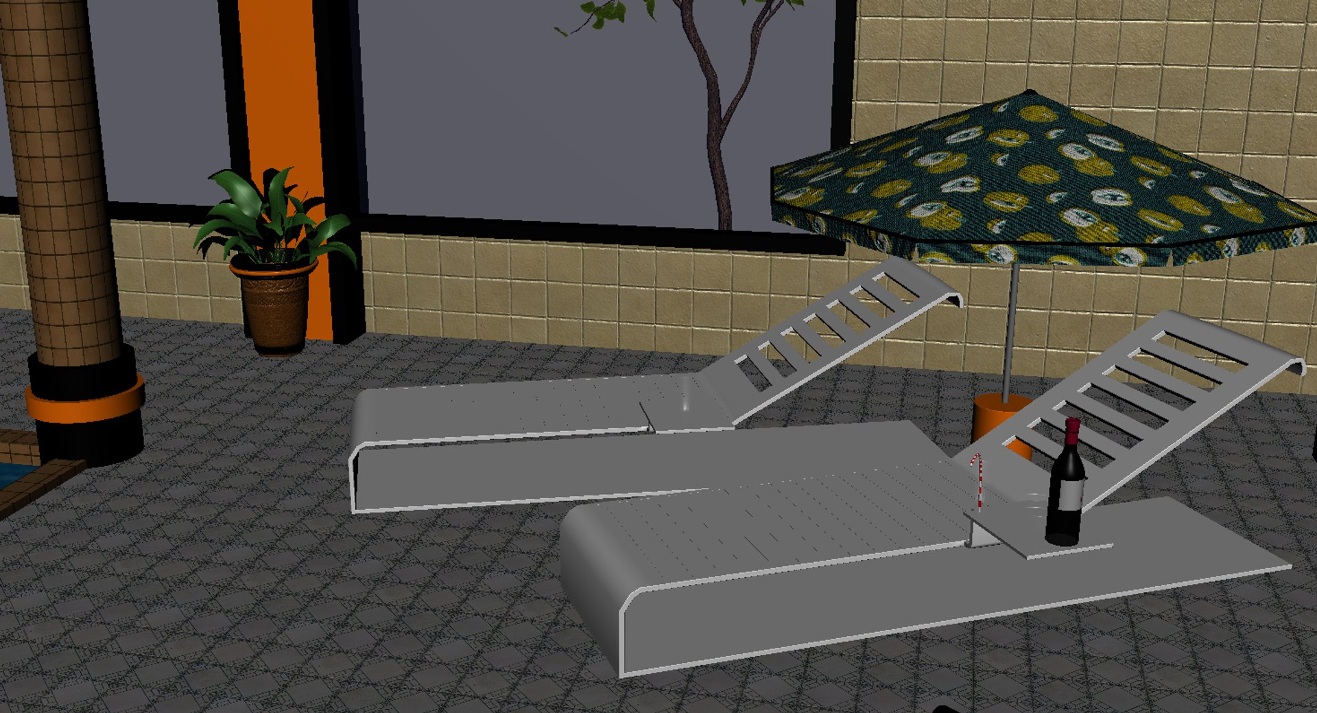 3d Model Pool Interior Swimming