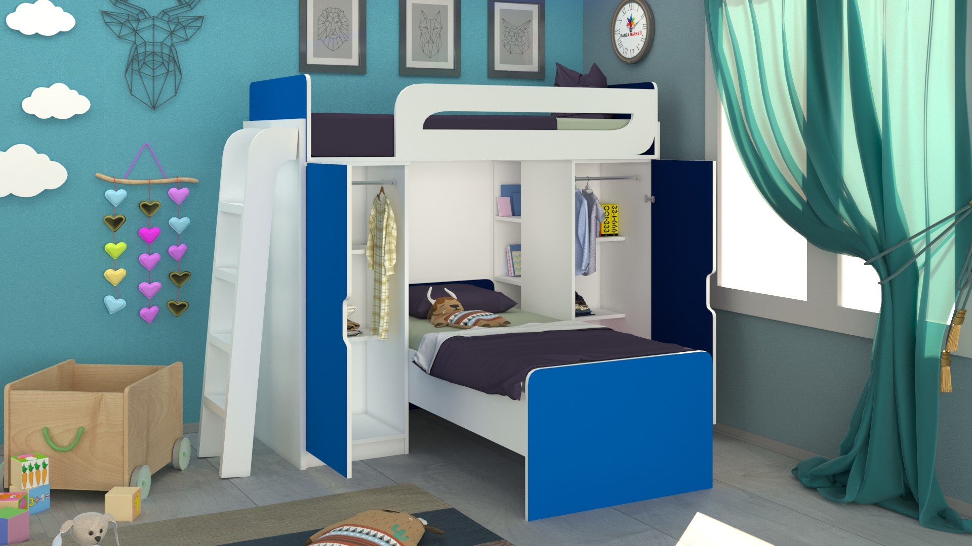 3d Kids Room Design Scene - Turbosquid 1658048