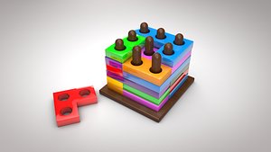 3D Wooden tetris sorter