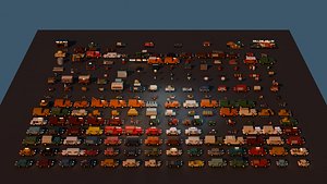 Rolling Hollow - 208 Asset Stylized Vehicle and Street Traffic Mega Collection 3D model
