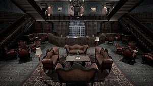 3D model The Alistair Manor Grand Gothic Victorian Hotel