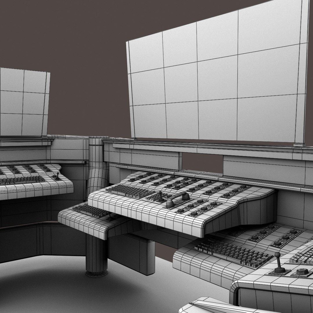 3d Futuristic Control Desk Model