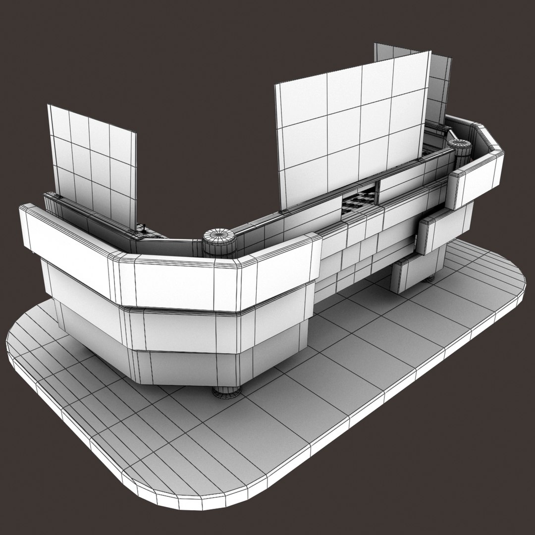3d Futuristic Control Desk Model