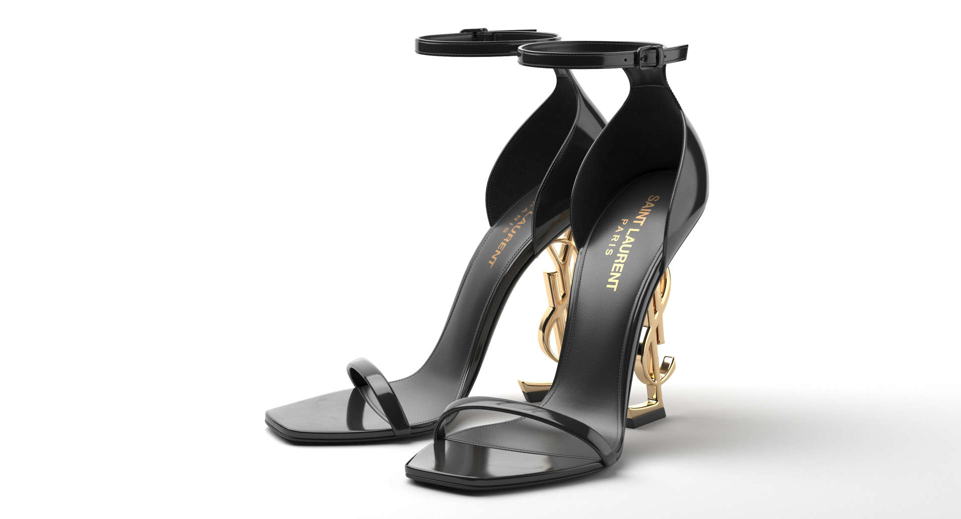 Yves Saint Laurent, Shoes, Saint Laurent Womens Opyum Logo Heels