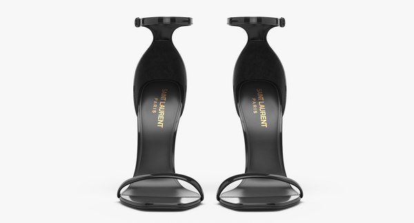 Sandales Opyum YSL - Cuir Vernis Noir - Taille 39 - Occasion - Saint Laurent