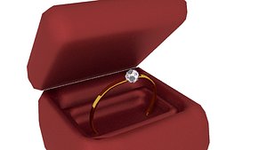 gold ring present box 3D model