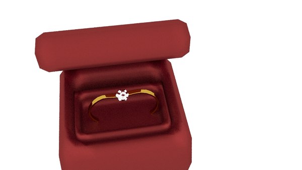 Gold ring present box 3D model - TurboSquid 1411500