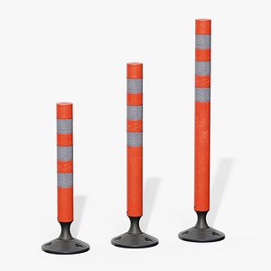 3D Tube Delineator Post model