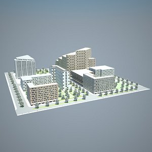 3d model city block