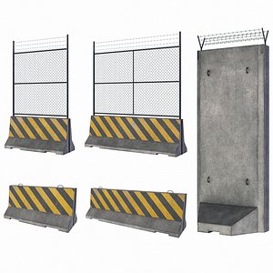 Set of 5 Concrete Barriers