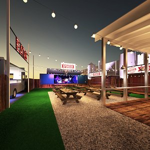beer garden 3D