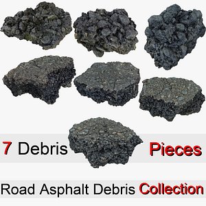 Realistic Asphalt Debris Piece Collection