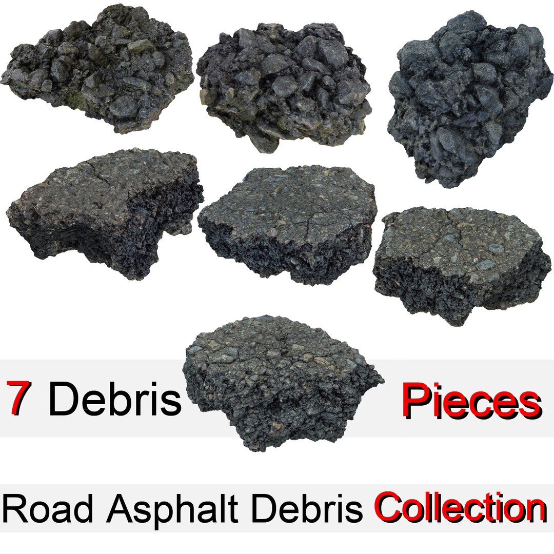debris pieces road asphalt 3D model https://p.turbosquid.com/ts-thumb/rz/b8VJwM/meRp8A8u/z/jpg/1499301364/1920x1080/fit_q87/63abefb10d6660267ebb1374e41c27fe3dfeeea1/z.jpg