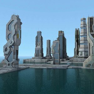 3ds max sci fi futuristic city