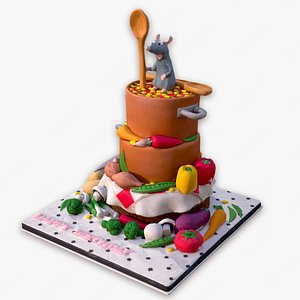 3D Ratatouille Cake model