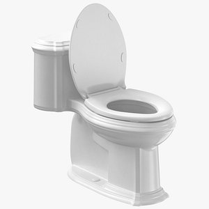 3D classical toilet open