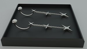 3D Star Earings model