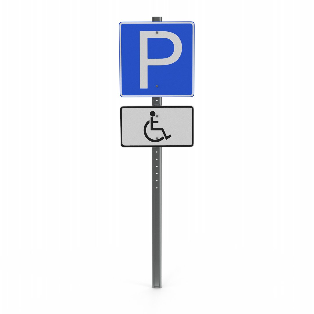 3D Handicap Parking Road Sign - TurboSquid 2039752