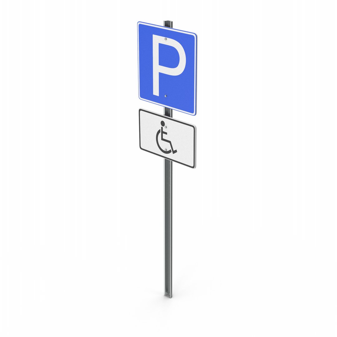 3D Handicap Parking Road Sign - TurboSquid 2039752