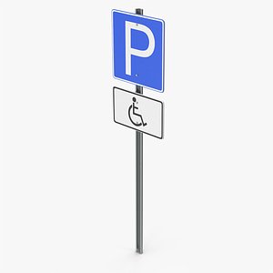 3D Handicap Parking Road Sign