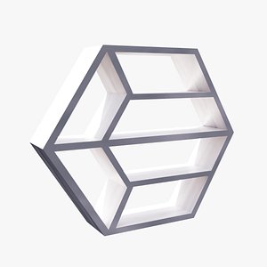 3D hexagonal style shelf