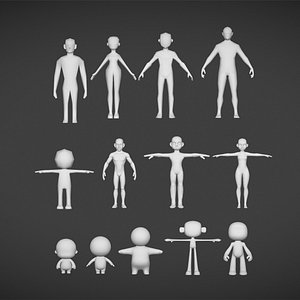 Low Poly Human Base Pack 3D model
