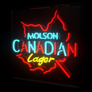 3d beer sign molson model