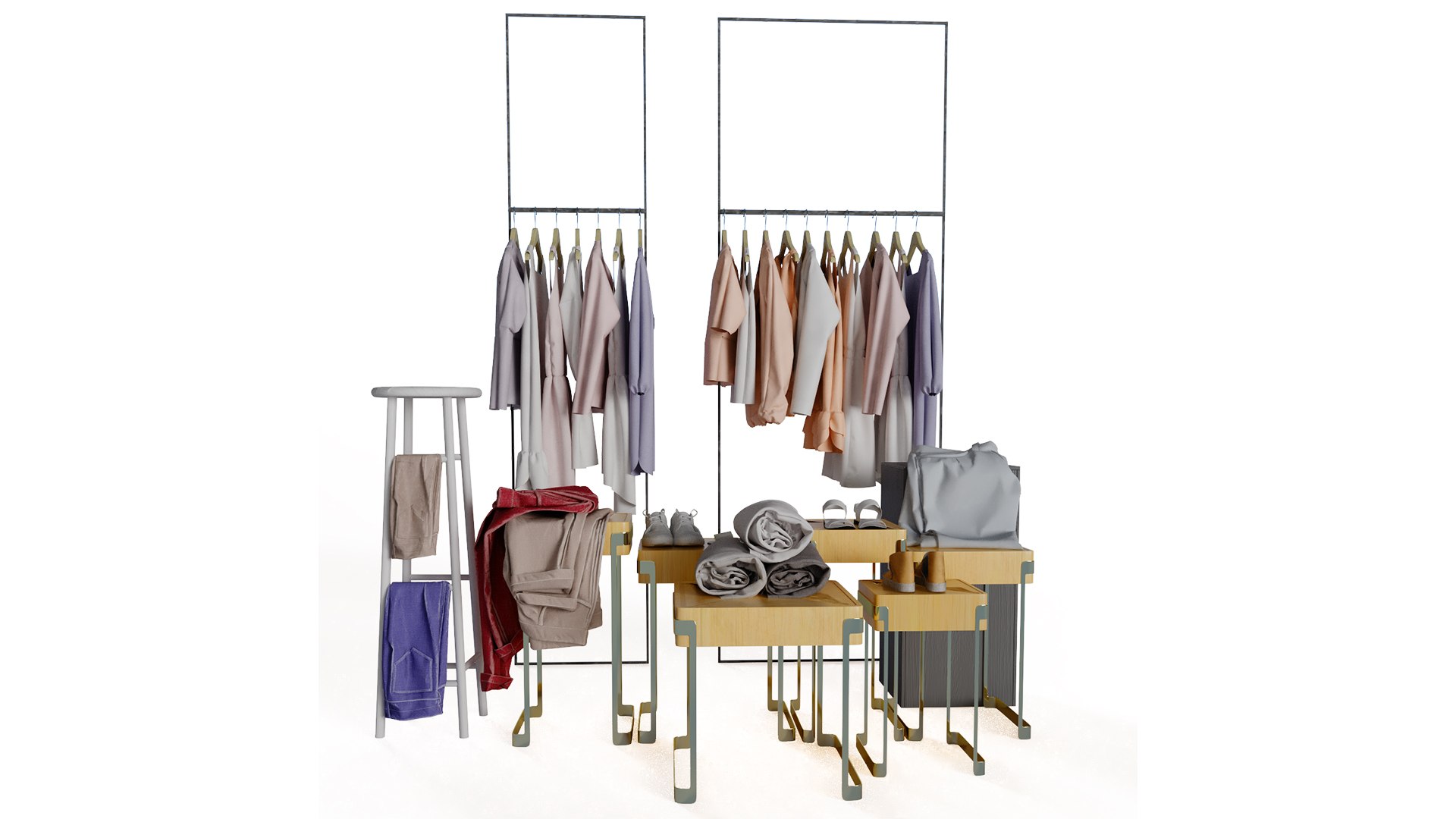 3D Clothes Stand model TurboSquid 2046673