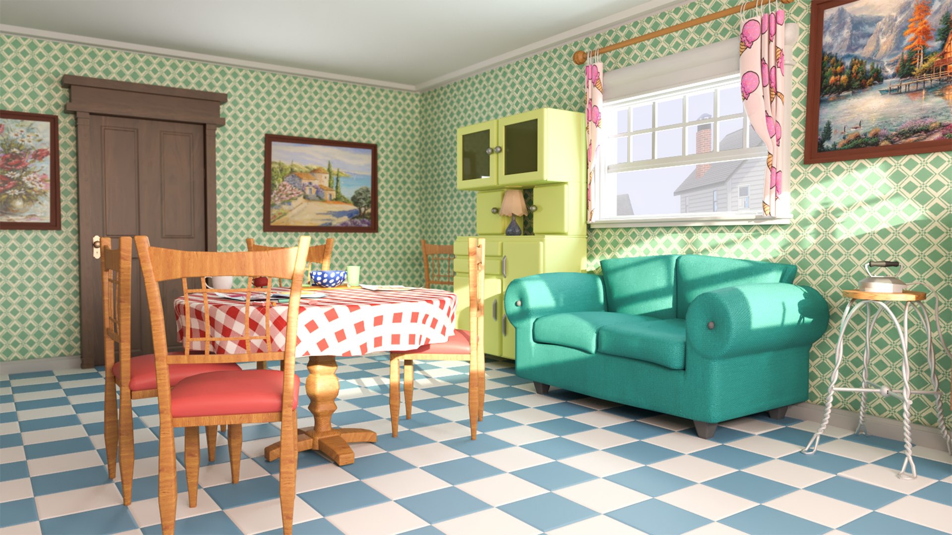 Cartoon Kitchen Lowpoly Model - TurboSquid 1995348