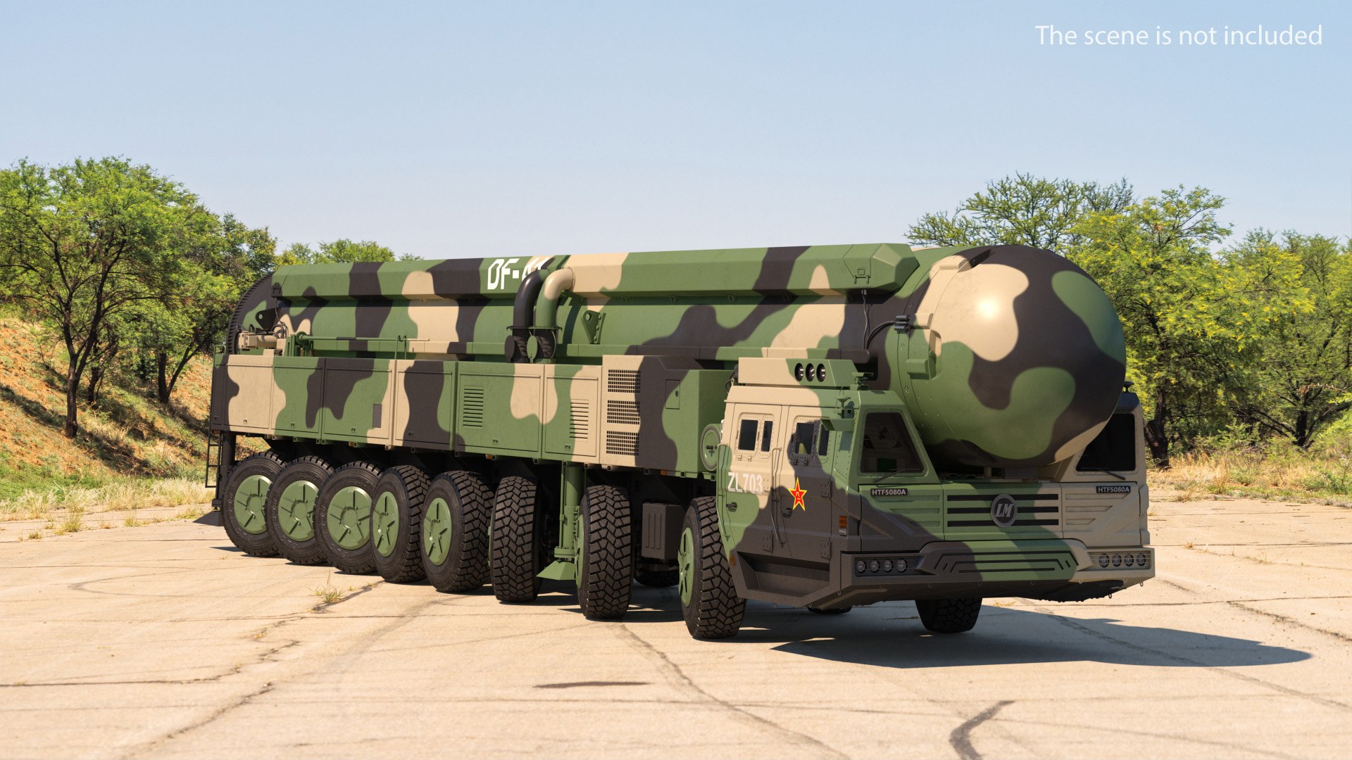 Dongfeng-41 ICBM Launch Vehicle Rigged 3D model preview