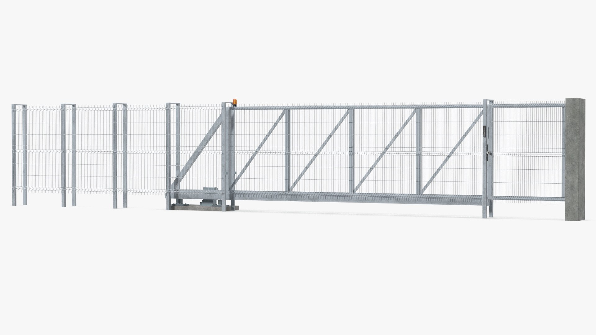 Industrial Mesh Gates Steel 3D model preview