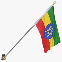 Ethiopia Cloth Flag Wall Mount Animated Loop