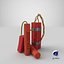 3D model tnt dynamite explosives