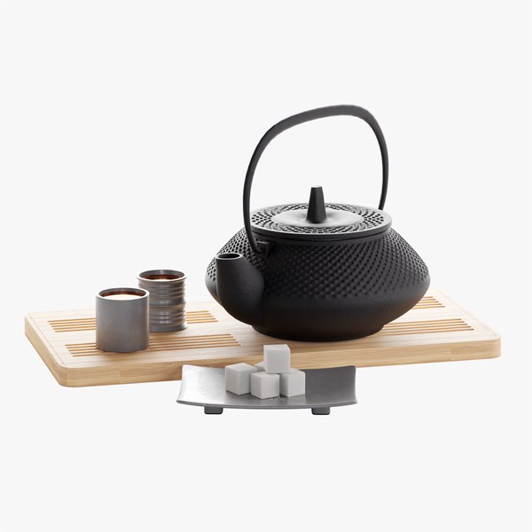 Japanese style tea set 3D