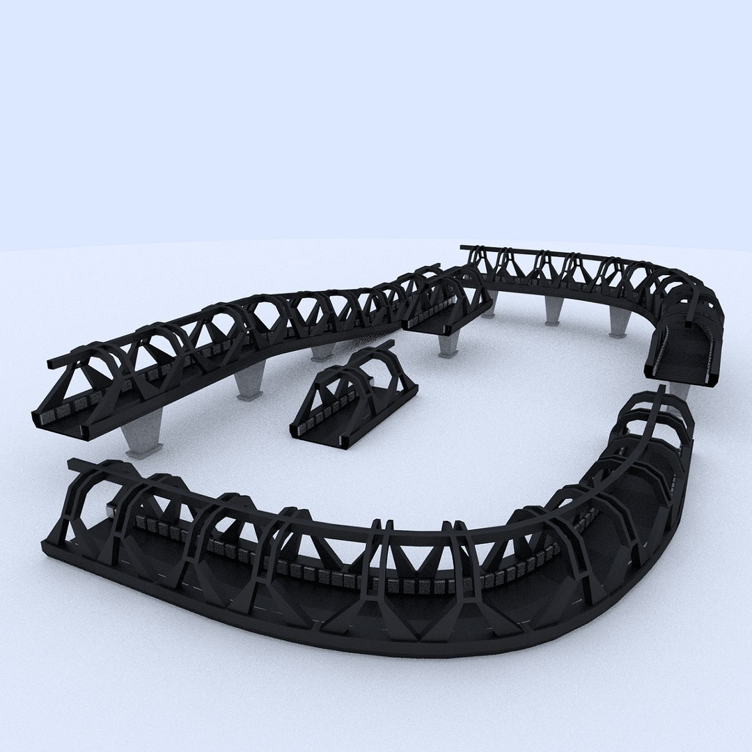 modular maglev track sections 3d model