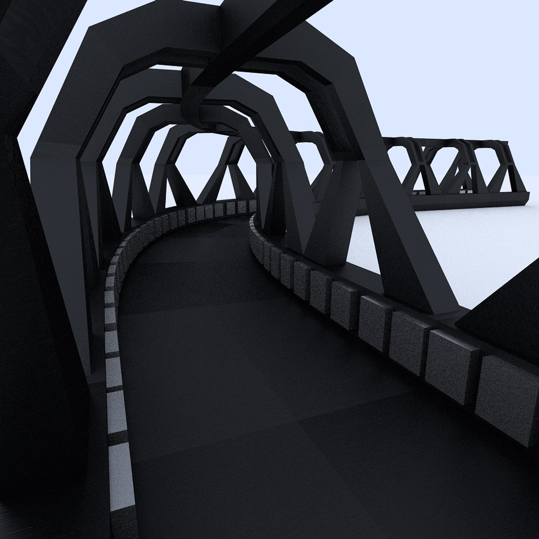 modular maglev track sections 3d model